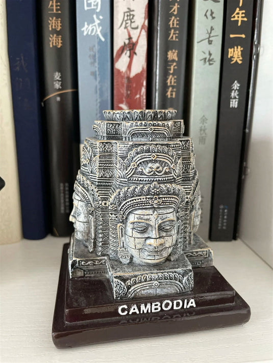 Cambodia Angkor Wat Desktop Furnishing Southeast Asia Tourism Souvenir  Khmer Smiling Four-sided Buddha Decoration Ornaments - Grand Goldman