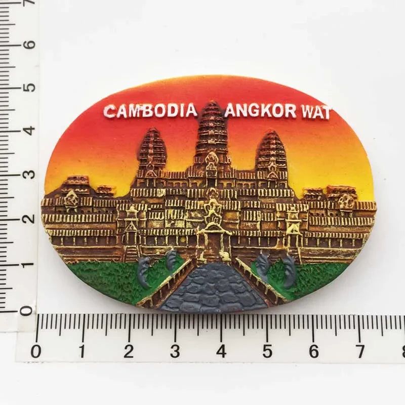 Cambodia Fridge Magnets Southeast Asia Tourist Souvenirs Magnetic fridge Sticker Angkor Wat  Apsara Stickers for Refrigerator - Grand Goldman