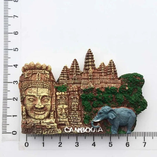 Cambodia Fridge Magnets Southeast Asia Tourist Souvenirs Magnetic fridge Sticker Angkor Wat  Apsara Stickers for Refrigerator - Grand Goldman