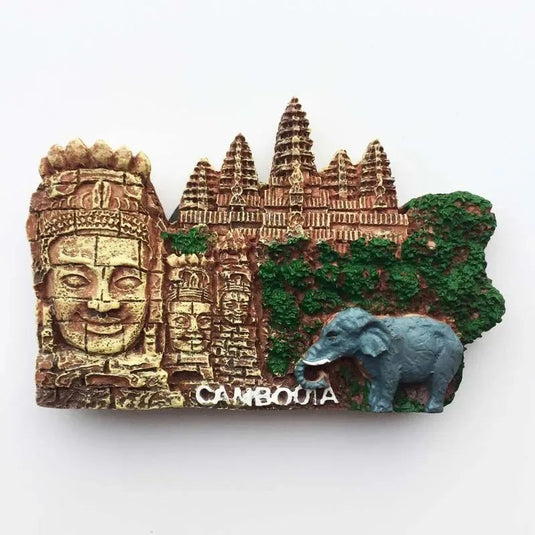 Cambodia Fridge Magnets Southeast Asia Tourist Souvenirs Magnetic fridge Sticker Angkor Wat  Apsara Stickers for Refrigerator - Grand Goldman