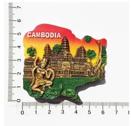 Cambodia Fridge Magnets Southeast Asia Tourist Souvenirs Magnetic fridge Sticker Angkor Wat  Apsara Stickers for Refrigerator - Grand Goldman