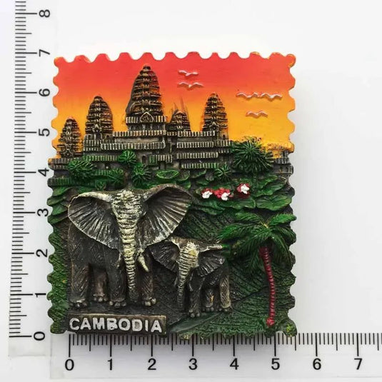 Cambodia Fridge Magnets Southeast Asia Tourist Souvenirs Magnetic fridge Sticker Angkor Wat  Apsara Stickers for Refrigerator - Grand Goldman