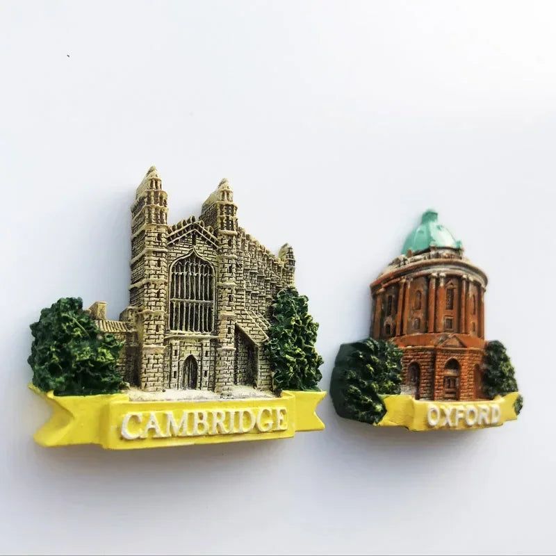 Cambridge Oxford University Landmark Building UK Travel Memorial Gift Hand-painted Magnetic Fridge Magnet Home Decoration - Grand Goldman