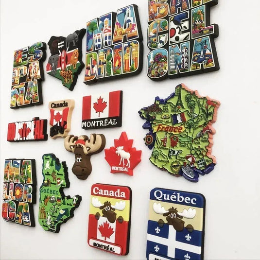 Canada Montrel Quebec Spain Madrid Barcelona France Kenya travel souvenir decorative craft gift magnetic refrigerator stickers - Grand Goldman