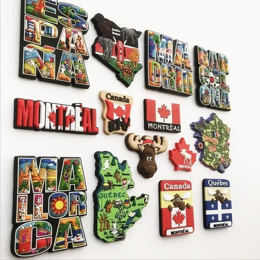 Canada Montrel Quebec Spain Madrid Barcelona France Kenya travel souvenir decorative craft gift magnetic refrigerator stickers - Grand Goldman