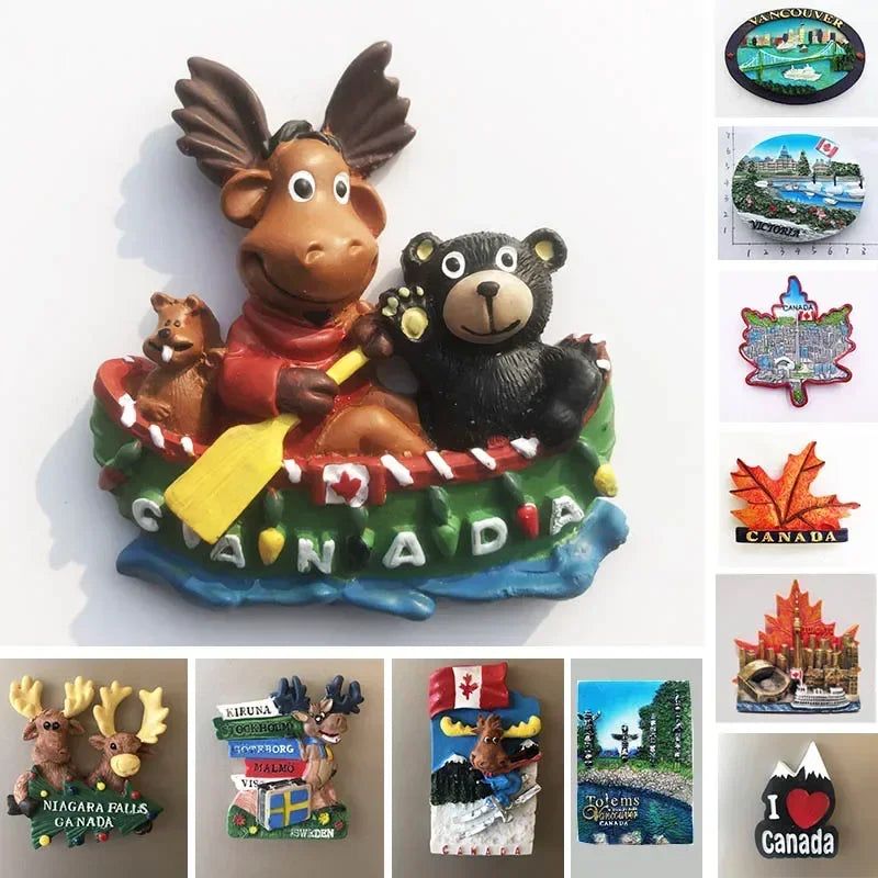 Canada QUEBEC Vancouver Totems Fridge Magnet Toronto Victoria Tourist Souvenir House Decoration Refrigerator Magnetic Stickers - Grand Goldman