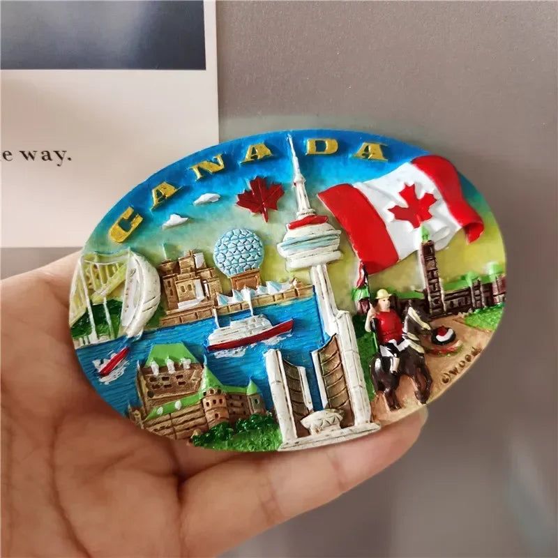 Canada QUEBEC Vancouver Totems Fridge Magnet Toronto Victoria Tourist Souvenir House Decoration Refrigerator Magnetic Stickers - Grand Goldman