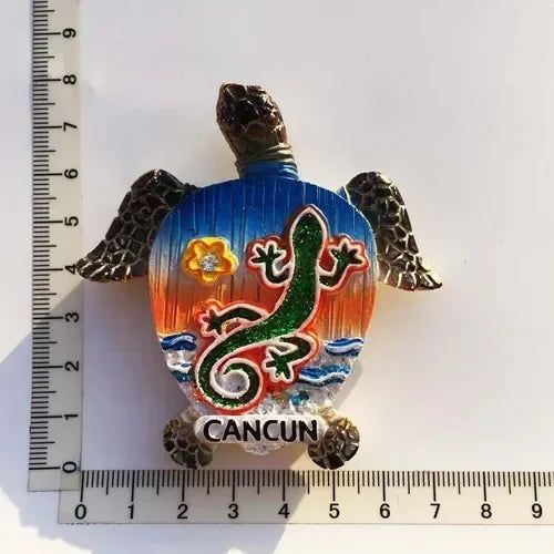 Cancun Mexico world travel PVC Fridge Magnet souvenir Hippocampus animal letter Refrigerador soft Magnet Sticker for home decor - Grand Goldman