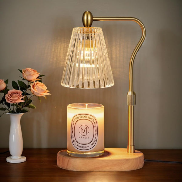 Candle Warmer Lamp - Candle Warmer Lamp with Timer and Dimmer Adjustable Height,Electric Wax Melt Warmer with 2 Bulbs for Scented Jar Candles Home Decor Mother's Day Gifts - Grand Goldman