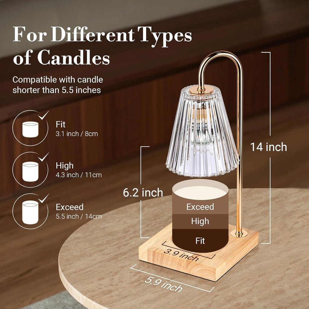 Candle Warmer Lamp, Electric Candle Lamp Warmer with Timer, Mom Christmas Birthday Gifts for Women, House Warming Gifts New Home Bedroom Decor, Dimmable Wax Melt Warmer with 2 Bulbs - Grand Goldman