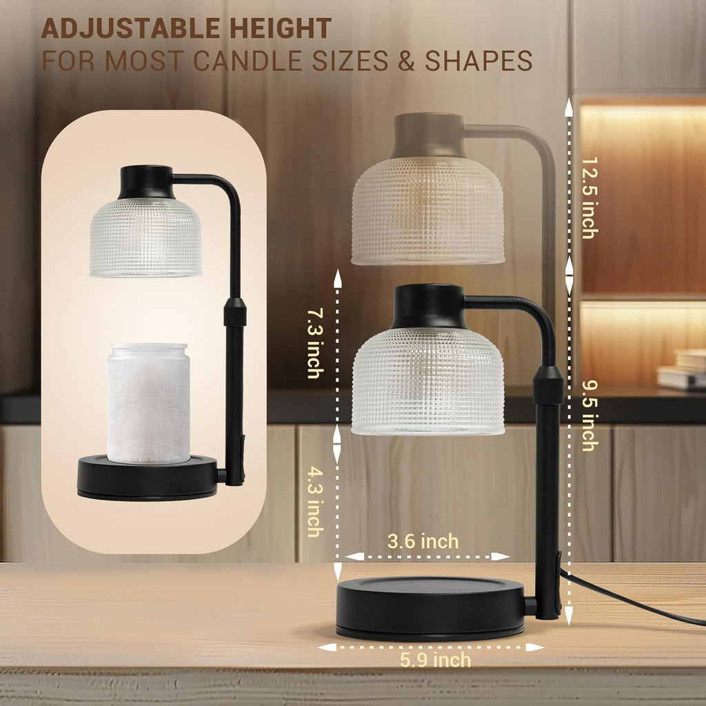 Candle Warmer Lamp with Timer: Adjustable Height Dimmable Candle Warmer 24-Hour Cycle Timer for Mom Home Decor House Warming Gifts New Home - Grand Goldman