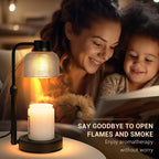 Candle Warmer Lamp with Timer: Adjustable Height Dimmable Candle Warmer 24-Hour Cycle Timer for Mom Home Decor House Warming Gifts New Home - Grand Goldman