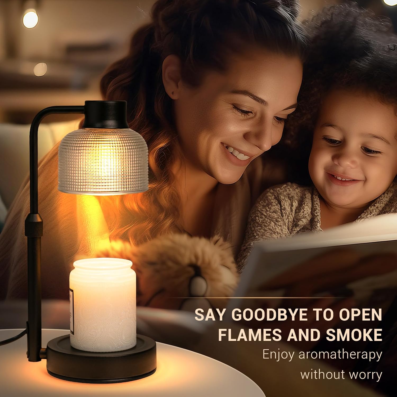 Candle Warmer Lamp with Timer: Adjustable Height Dimmable Candle Warmer 24-Hour Cycle Timer for Mom Home Decor House Warming Gifts New Home - Grand Goldman