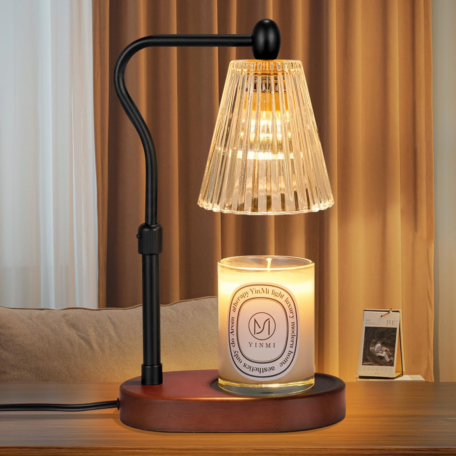 Candle Warmer Lamp with Timer Dimmer Adjustable Height, Electric Wax Warmer Vintage Home Decor for Scented Jar Candles, for Family - Grand Goldman