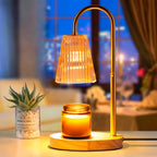 Candle Warmer Lamp with Timer: Electric Candles Wax Warmers Glass Lamps for Jar Candles Burner Adjustable Height and Dimmable Light Modern No Flame Scented Candle Warming Lantern - Grand Goldman