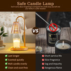Candle Warmer Lamp with Timer: Electric Candles Wax Warmers Glass Lamps for Jar Candles Burner Adjustable Height and Dimmable Light Modern No Flame Scented Candle Warming Lantern - Grand Goldman