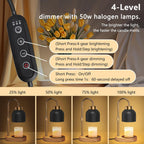 Candle Warmer Lamp with Timer and Two Wax Warmer Bulbs,Electric Wax Warmer for Scented Wax,Christmas Gift and House Warming Gift New Home,Bedroom Decor with Adjustable Brightness and Height - Grand Goldman