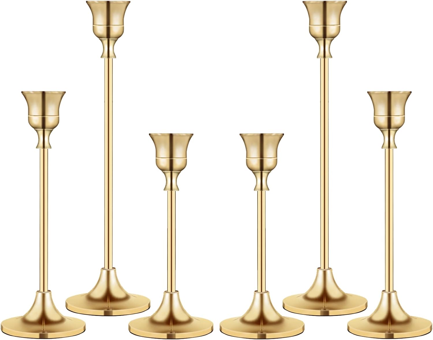 Candlestick Holders,Taper Candle Holder for Candlesticks Gold Brass Vintage Candle Stick Candle Holder Candelabra Candle Holder for Fireplace Party Dining Home - Grand Goldman