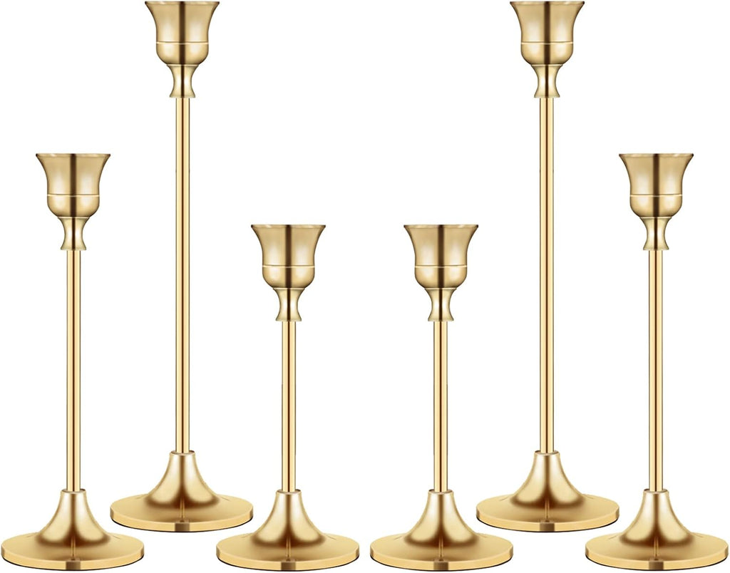 Candlestick Holders,Taper Candle Holder for Candlesticks Gold Brass Vintage Candle Stick Candle Holder Candelabra Candle Holder for Fireplace Party Dining Home - Grand Goldman