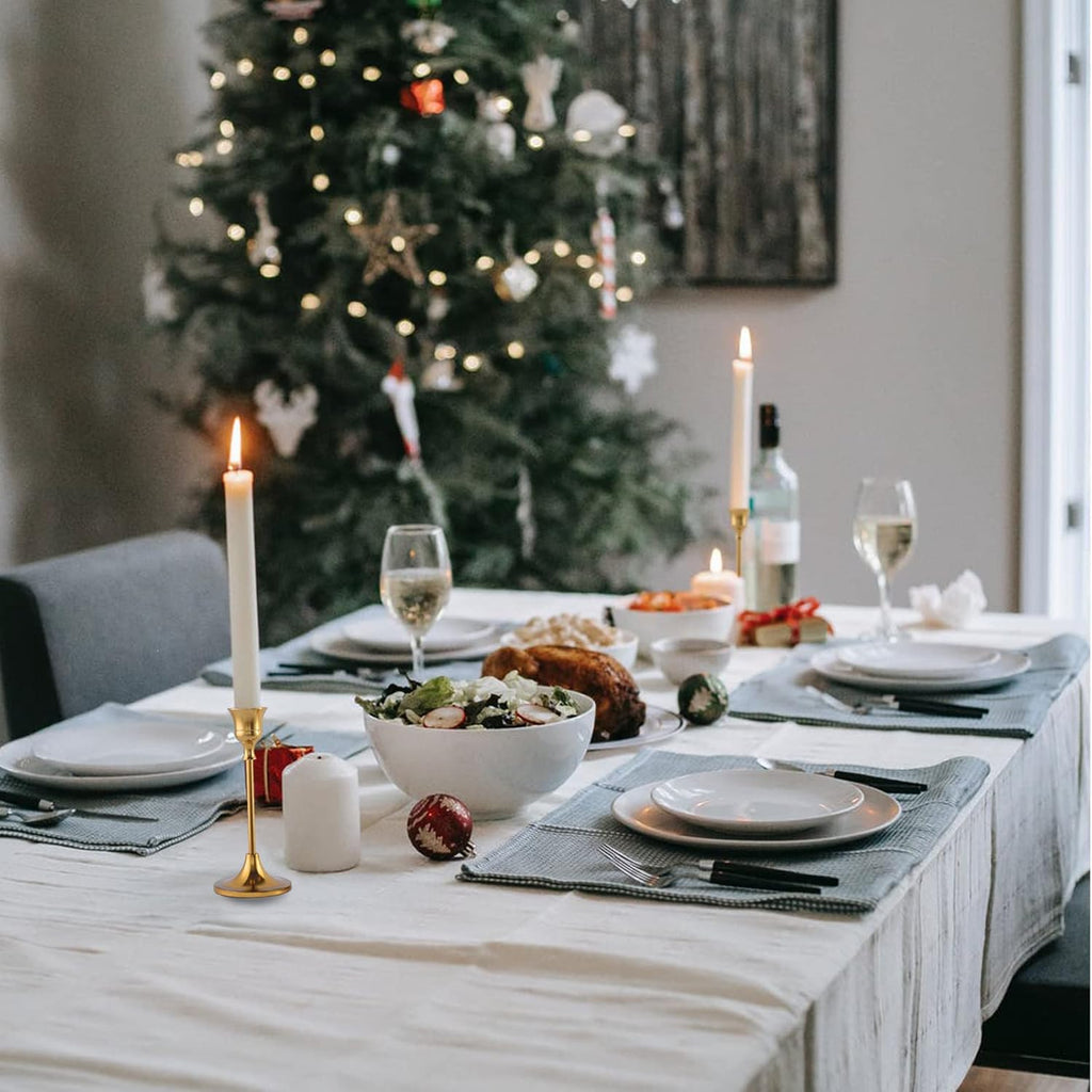 Candlestick Holders,Taper Candle Holder for Candlesticks Gold Brass Vintage Candle Stick Candle Holder Candelabra Candle Holder for Fireplace Party Dining Home - Grand Goldman