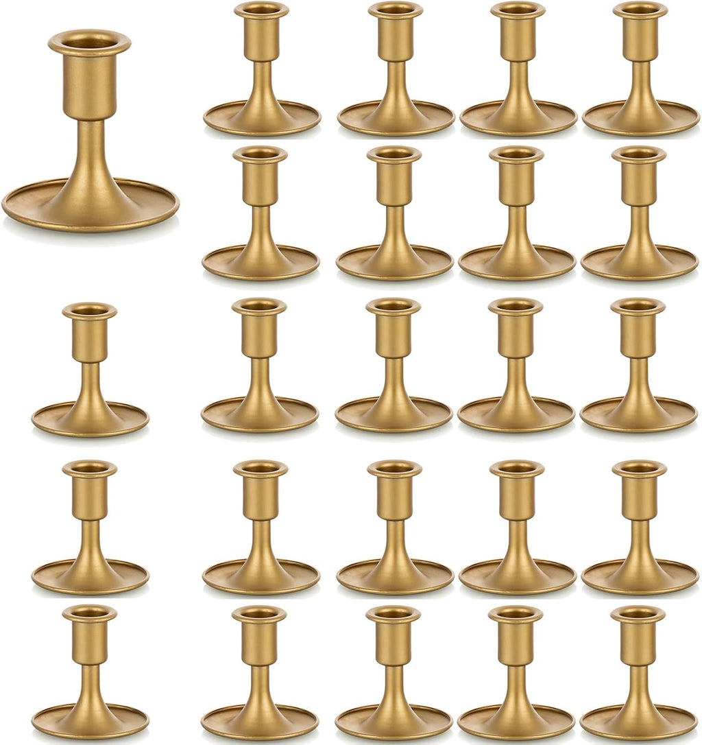 Candlestick Holders Taper Candle Holders, Romadedi Gold Candle Stick Candle Holder for Table Centerpiece, Wedding Reception, Festive Christmas Mantel Decoration or Home Decor, Set of 2 - Grand Goldman