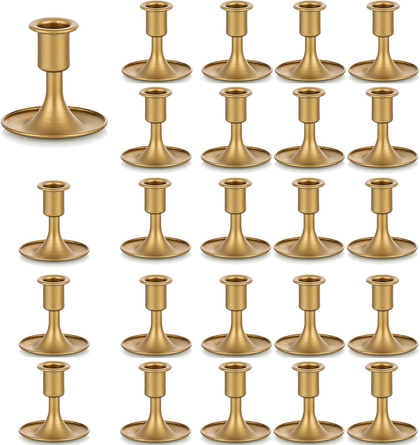 Candlestick Holders Taper Candle Holders, Romadedi Gold Candle Stick Candle Holder for Table Centerpiece, Wedding Reception, Festive Christmas Mantel Decoration or Home Decor, Set of 2 - Grand Goldman