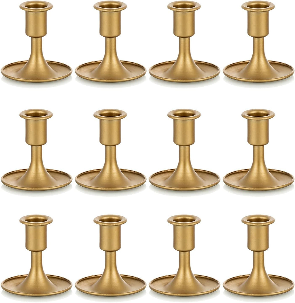 Candlestick Holders Taper Candle Holders, Romadedi Gold Candle Stick Candle Holder for Table Centerpiece, Wedding Reception, Festive Christmas Mantel Decoration or Home Decor, Set of 2 - Grand Goldman