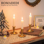 Candlestick Holders Taper Candle Holders, Romadedi Gold Candle Stick Candle Holder for Table Centerpiece, Wedding Reception, Festive Christmas Mantel Decoration or Home Decor, Set of 2 - Grand Goldman