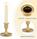 Candlestick Holders Taper Candle Holders, Romadedi Gold Candle Stick Candle Holder for Table Centerpiece, Wedding Reception, Festive Christmas Mantel Decoration or Home Decor, Set of 2 - Grand Goldman