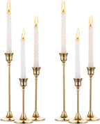 Candlestick Holders Taper Candle Holders, Set of 3 Candle Stick Holders Set, Brass Gold Candlestick Holder Set, Vintage Modern Decorative Centerpiece for Table Mantel Wedding Housewarming Gift - Grand Goldman