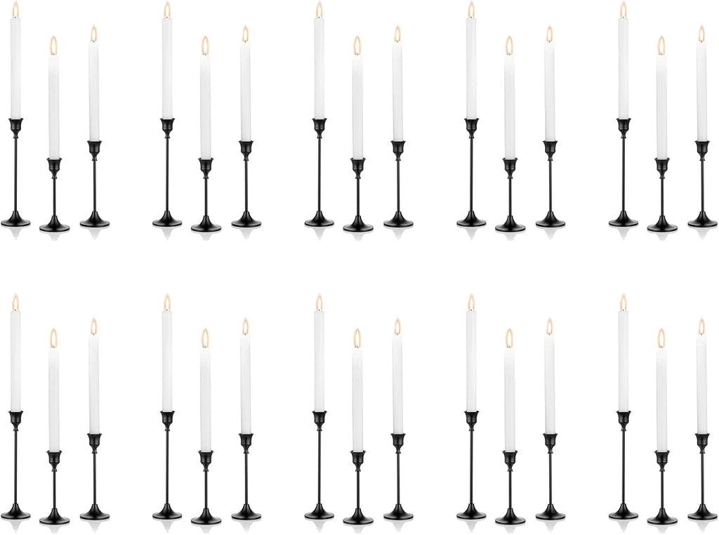 Candlestick Holders Taper Candle Holders, Set of 3 Candle Stick Holders Set, Brass Gold Candlestick Holder Set, Vintage Modern Decorative Centerpiece for Table Mantel Wedding Housewarming Gift - Grand Goldman