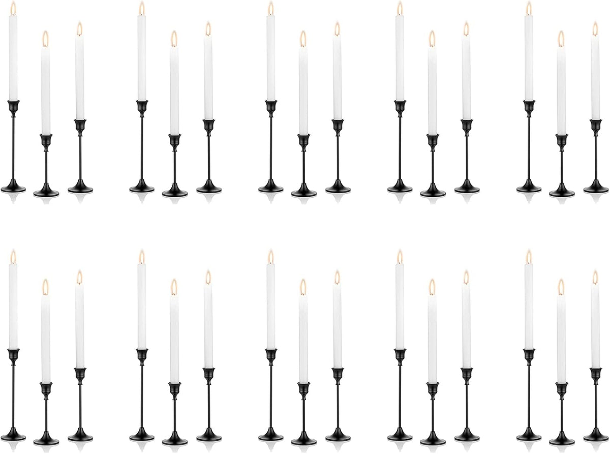 Candlestick Holders Taper Candle Holders, Set of 3 Candle Stick Holders Set, Brass Gold Candlestick Holder Set, Vintage Modern Decorative Centerpiece for Table Mantel Wedding Housewarming Gift - Grand Goldman