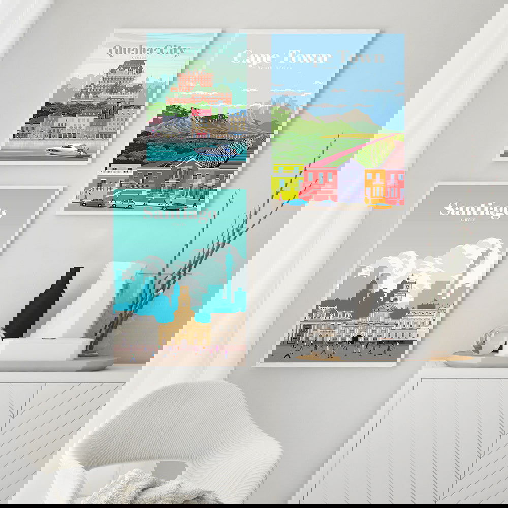 Cape Quebec Cityscape Poster Canvas Painting - Grand Goldman