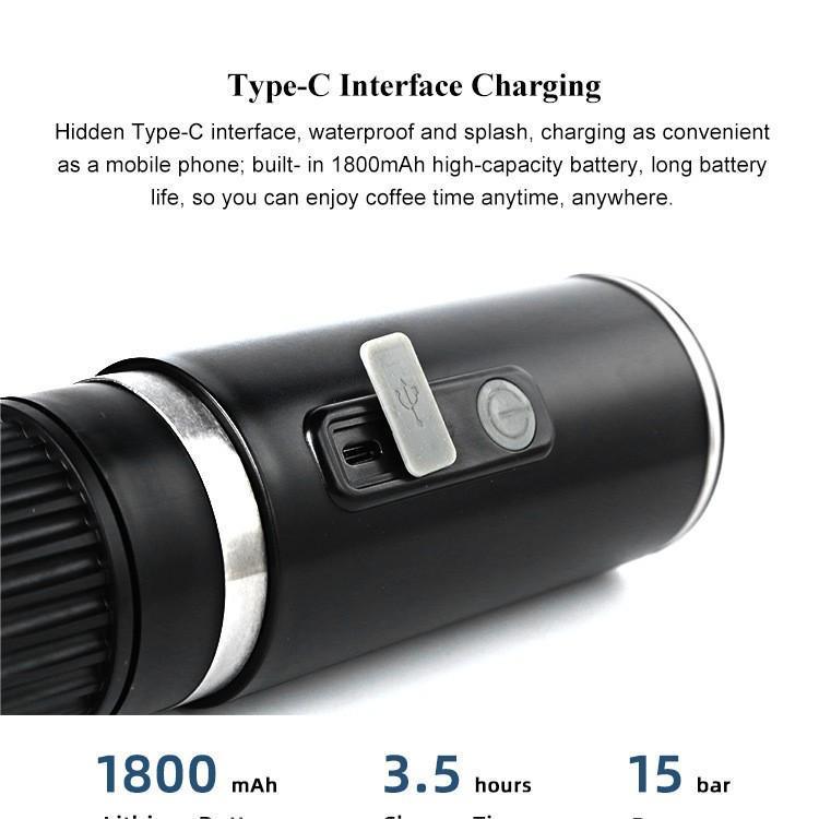 Capsule Portable Automatic Coffee Grinder Espresso Size Capsule - Grand Goldman