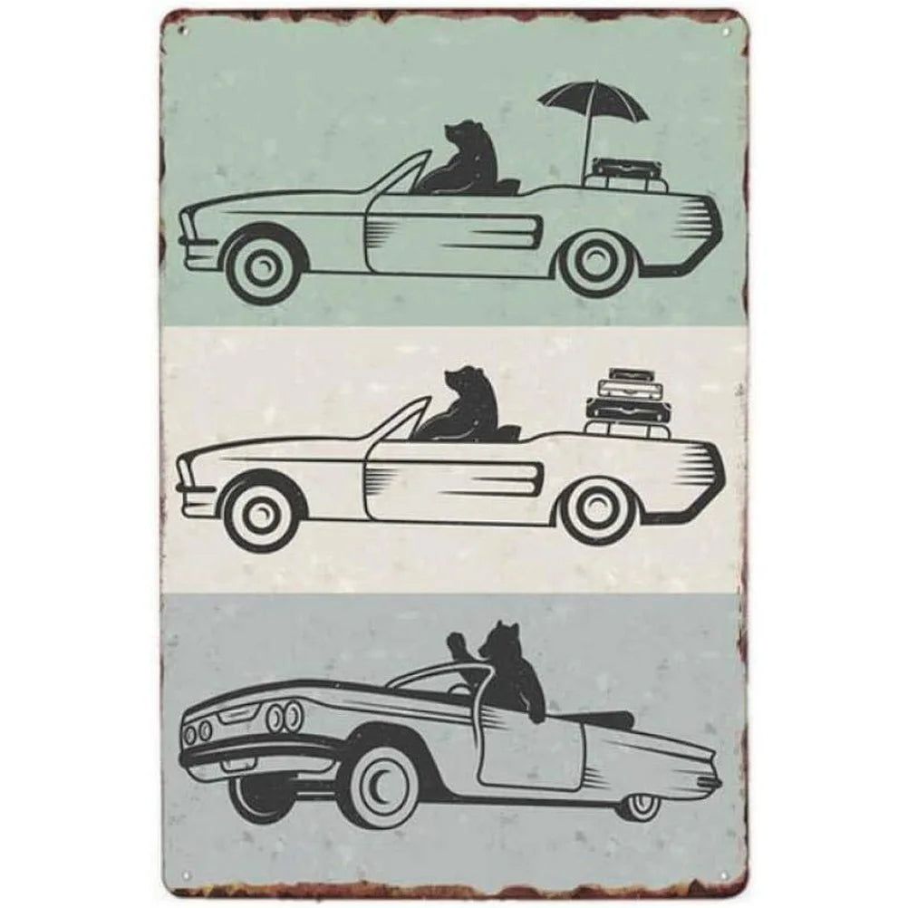 Car Motorcycle Racing Metal Tin Signs Mustang Poster Plate Wall Decor for Bars Game Room Man Cave Cafe Club Retro Posters Plaque - Grand Goldman