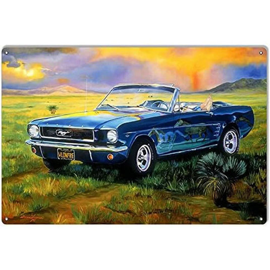 Car Motorcycle Racing Metal Tin Signs Mustang Poster Plate Wall Decor for Bars Game Room Man Cave Cafe Club Retro Posters Plaque - Grand Goldman