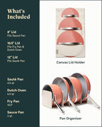 Caraway Nonstick Ceramic Cookware Set (12 Piece) Pots, Pans, 3 Lids and Kitchen Storage - Non Toxic - Oven Safe & Compatible with All Stovetops - Cream - Grand Goldman