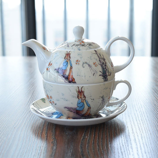 Cartoon Coffee Cup Saucer Teapot Bone China - Grand Goldman