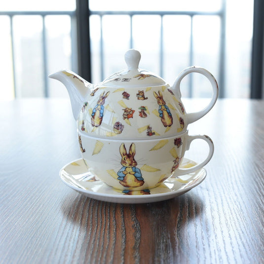 Cartoon Coffee Cup Saucer Teapot Bone China - Grand Goldman