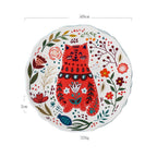 Cartoon Lucky Cat Round Plate Ceramic Color Dinner Plate Dish Plate Nordic Tableware - Grand Goldman