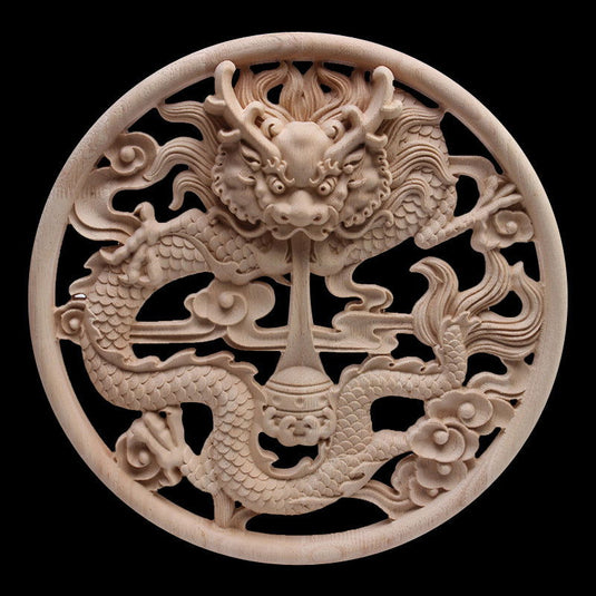 Carved Dragon Pan Dongyang Wood Carving - Grand Goldman