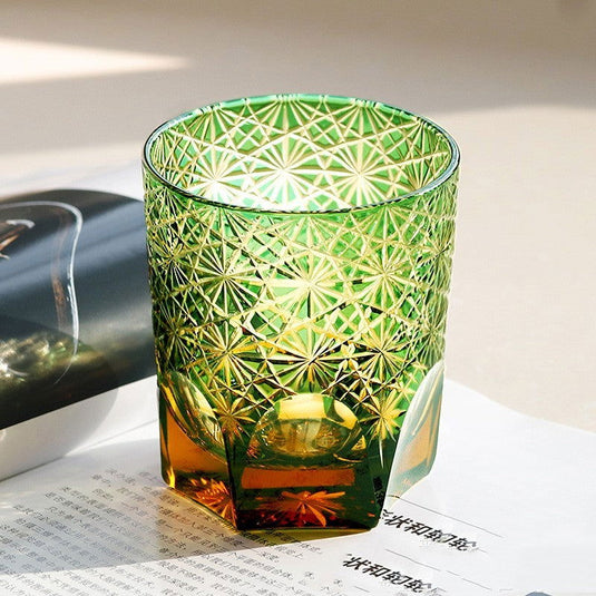 Carved Lead-free Crystal Glass Whisky Tumbler - Grand Goldman