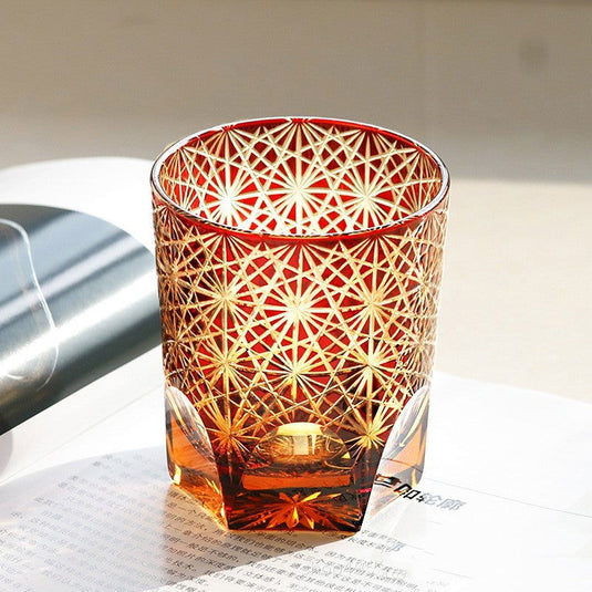 Carved Lead-free Crystal Glass Whisky Tumbler - Grand Goldman