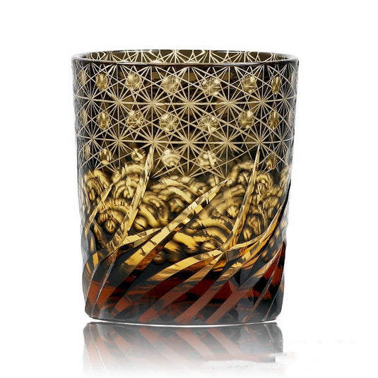 Carved Lead-free Crystal Glass Whisky Tumbler - Grand Goldman