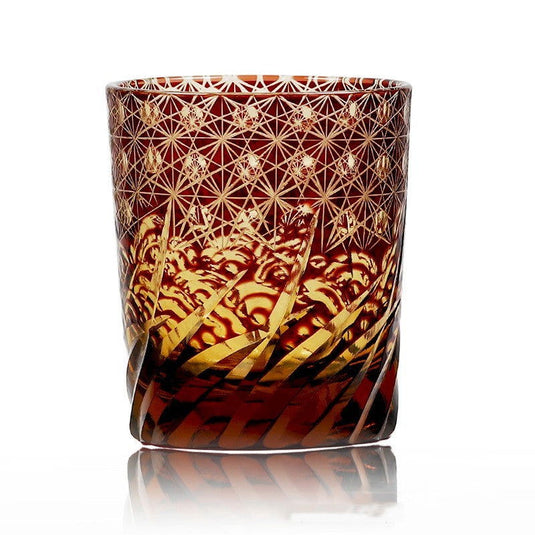 Carved Lead-free Crystal Glass Whisky Tumbler - Grand Goldman