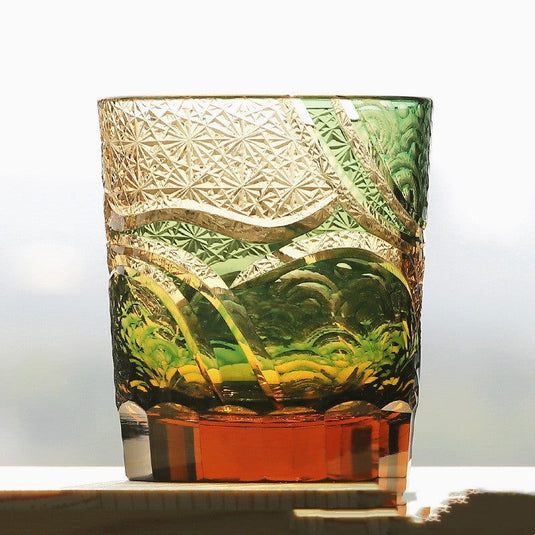 Carved Lead-free Crystal Glass Whisky Tumbler - Grand Goldman