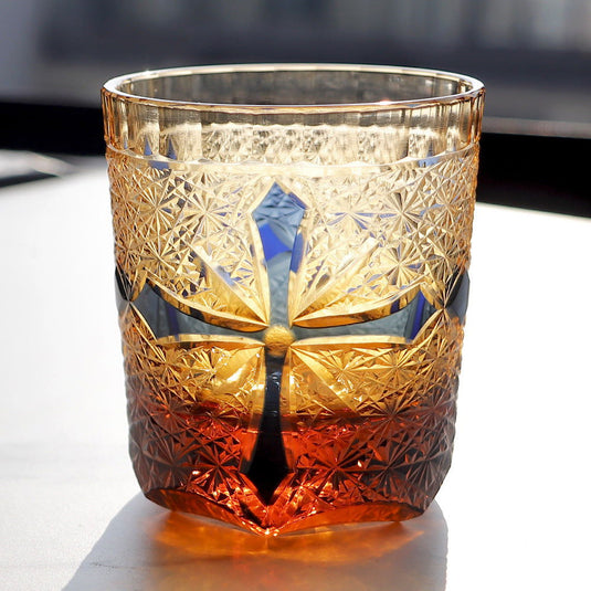 Carved Lead-free Crystal Glass Whisky Tumbler - Grand Goldman