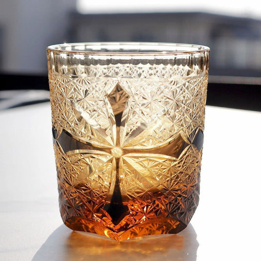 Carved Lead-free Crystal Glass Whisky Tumbler - Grand Goldman