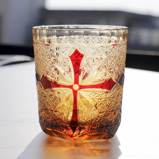 Carved Lead-free Crystal Glass Whisky Tumbler - Grand Goldman