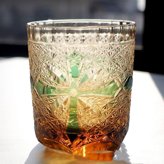 Carved Lead-free Crystal Glass Whisky Tumbler - Grand Goldman